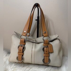 Coach 2010 Chelsea Pebbled Leather Satchel Turn Lock Closure #F12334